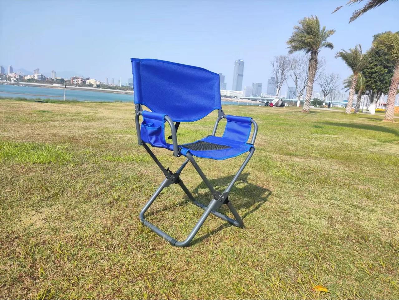 Portable Folding Camping Chair: Outdoor Blue Leisure Chair for Beach, Fishing, and More