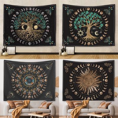 Mandala Tapestry Bohemian Background Cloth Ins Life Tree Flower Hippie Wind Sun Moon Hanging Cloth