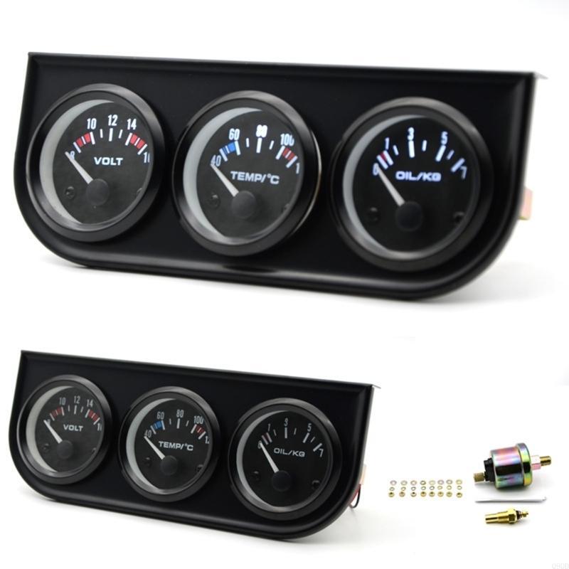 Q9QD Multiple Parameter 12V 24V Compatible Triple Instrument Cluster Gauge For Vehicle Use
