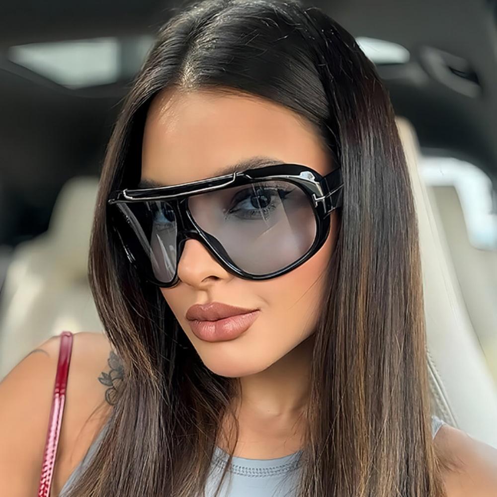 New Oversized Shield Sunglasses Goggle Women Men Vintage Female Sun Glasses Trending Big Frame Shades Eyeglasses De Sol Oculos