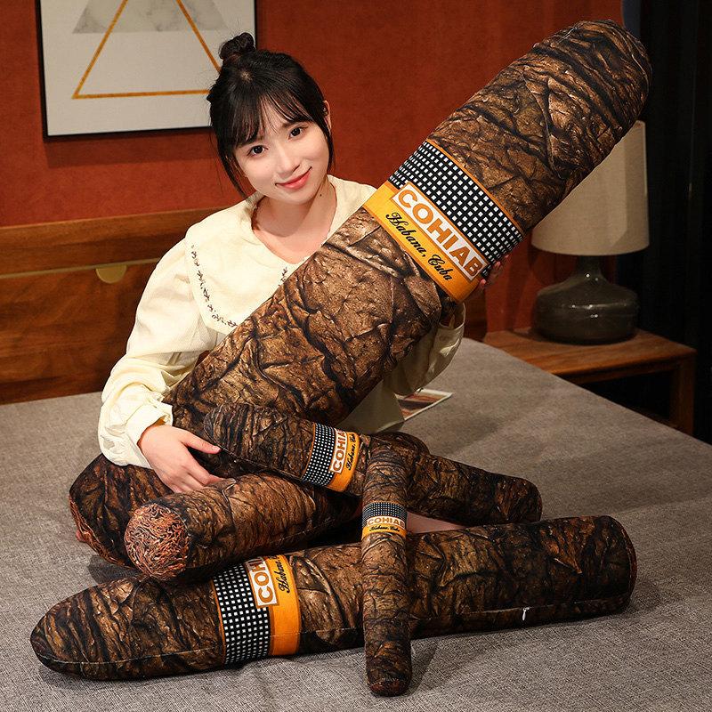 Creative Simulation Cigar Throw Pillow Plush Toy Furniture Sofa Pillow Cushion Girl Rag Doll Male Birthday Gift