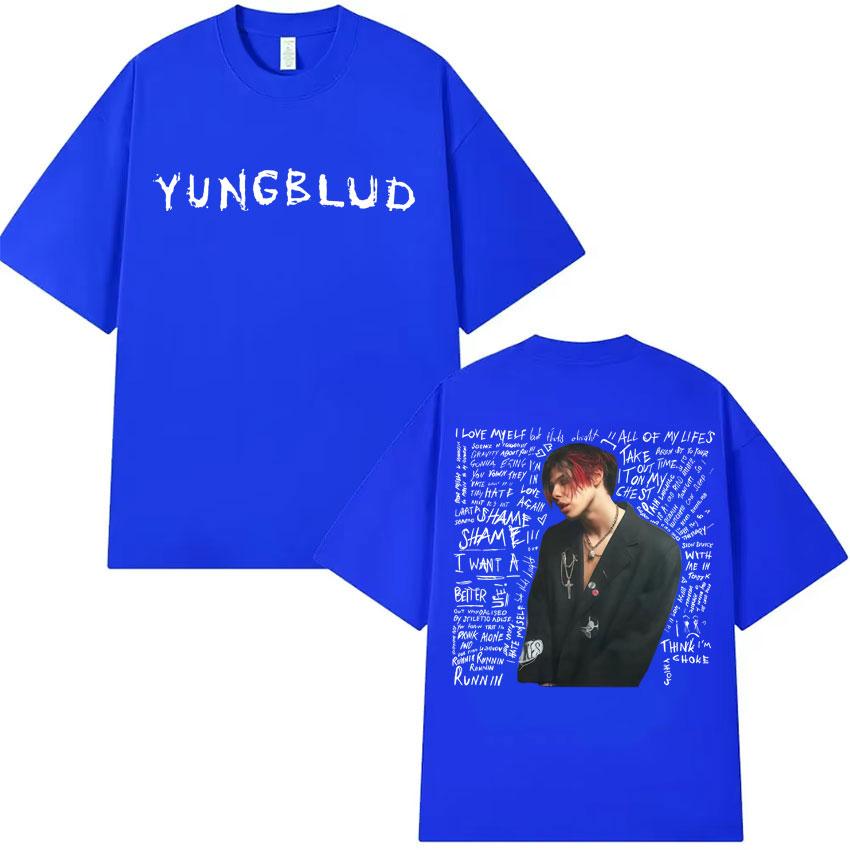Rapper Yungblud Print T Shrit Mens Clothing Oversized Gothic Tshrit High Quality Short Sleeve Tee Hip Hop Tops Streetwear Unisex