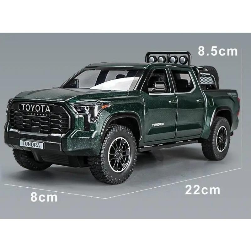 1/24 TOYOTA Tundra TRD Pickup Truck Off-Road Diecast Alloy Miniature Toy Car Model Pull Back Sound Light Collection Gift for Boy