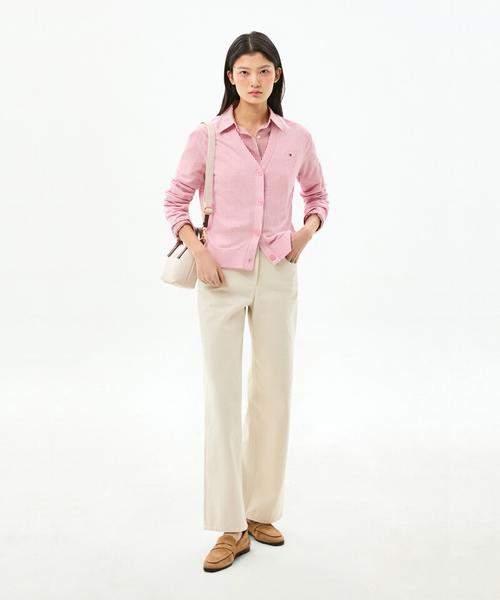 TOMMY HILFIGER Linen Blend V-Neck Cardigan