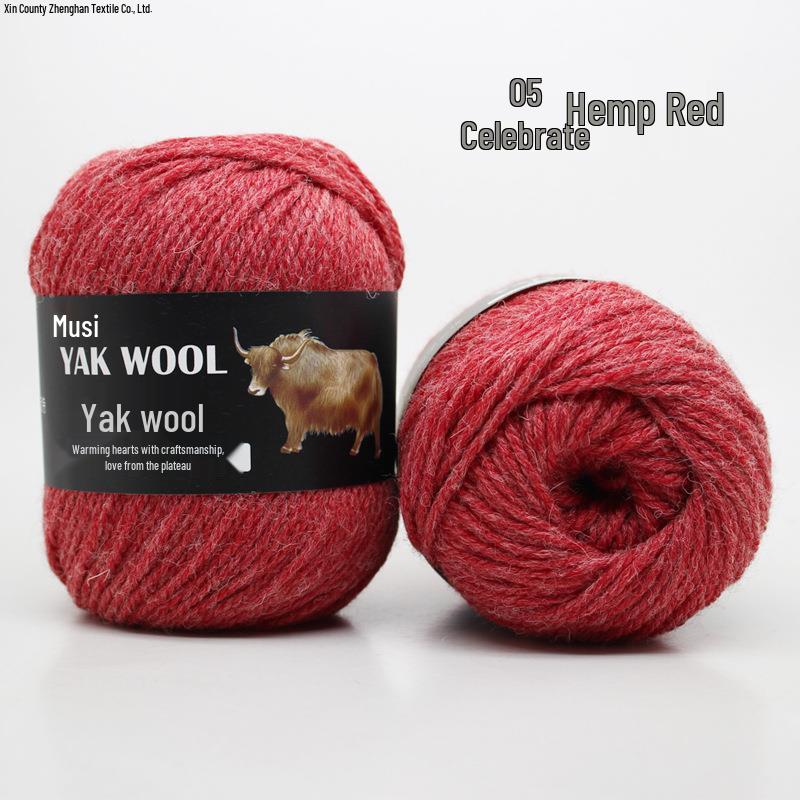 Yak Wool 3-Ply Hand-Knitted Medium-Thick Yarn for Sweaters, Coats, Scarves, and Hats (DIY).