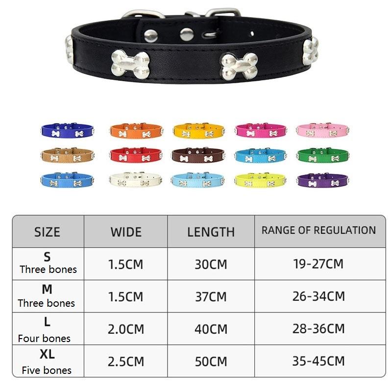 Leather Dog Collar Dog Choker Puppy Neck Small Dog Collar Cat Accessories Bone Leather Durable Pet Collars GXQ13