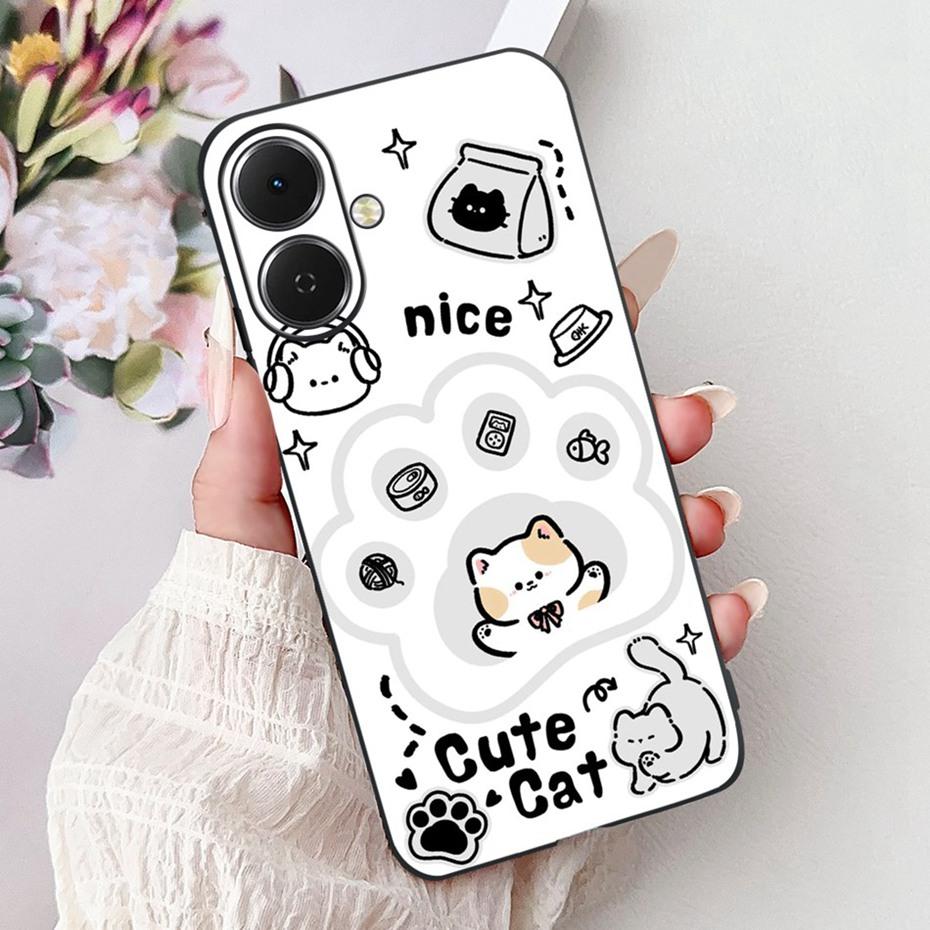 Cute Painting Phone Case For Tecno Spark Go 2 2025 Soft Silicone TPU Back Cover For Tecno Spark Go2 KM4 Cases Bumpers