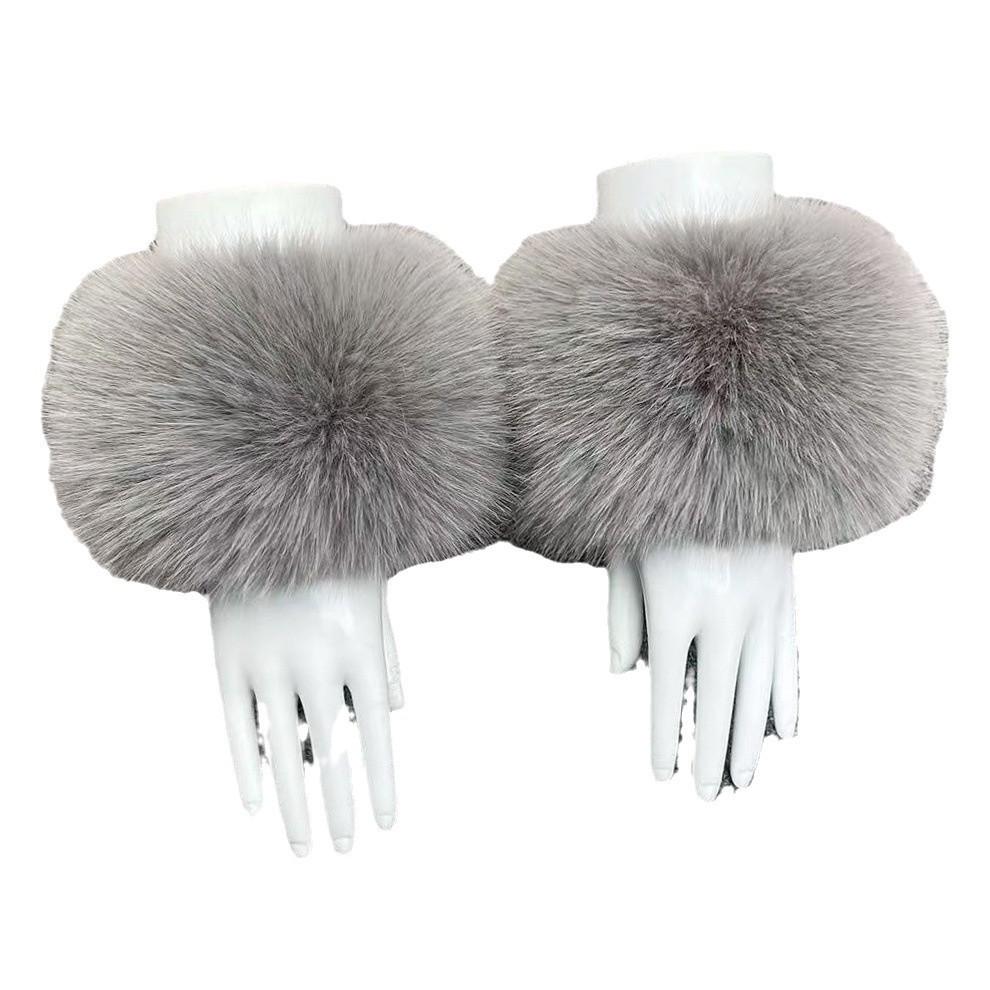Dámské zimní plyšové manžety na zápěstí z umělé kožešiny - imitace lišky, mývala, králíka.