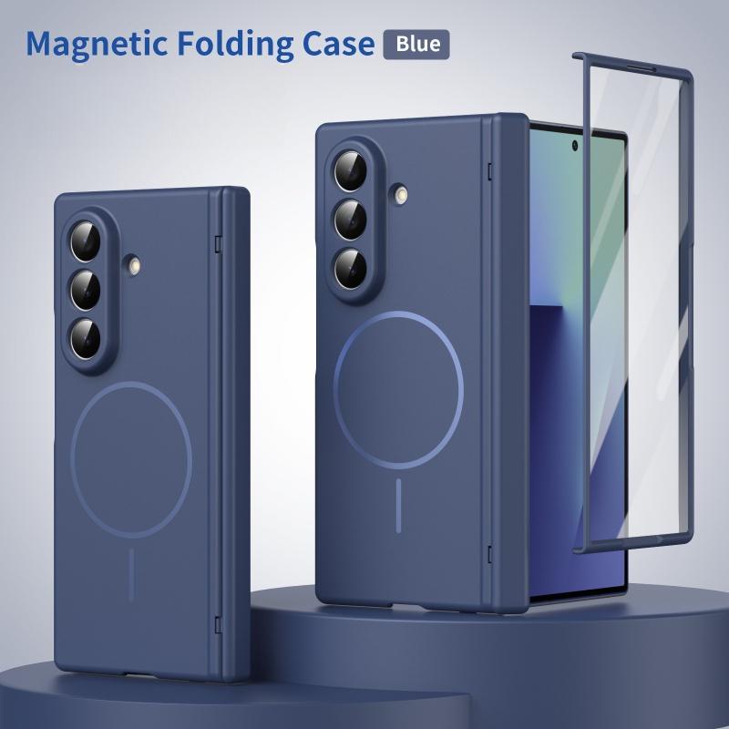 For Magsafe Magnetic Case For Samsung Galaxy Z Fold 8 Ultra 7 6 5 4 3 Z Flip 8 7 6 5 4 3 Hinge Protection With Screen Protector