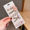 5-6pcs Pearls Elegant Vintage Hair Clips Women Fashion Geometric Flower Barrettes Headwear Girl Sweet Hairpins Hair Accessories