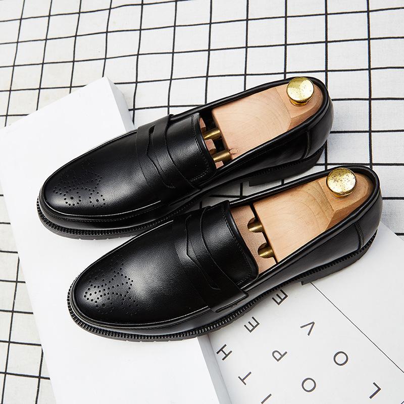 

Large size 2 new lazy one-pedal leather shoes men s shoes formal business round head 38
