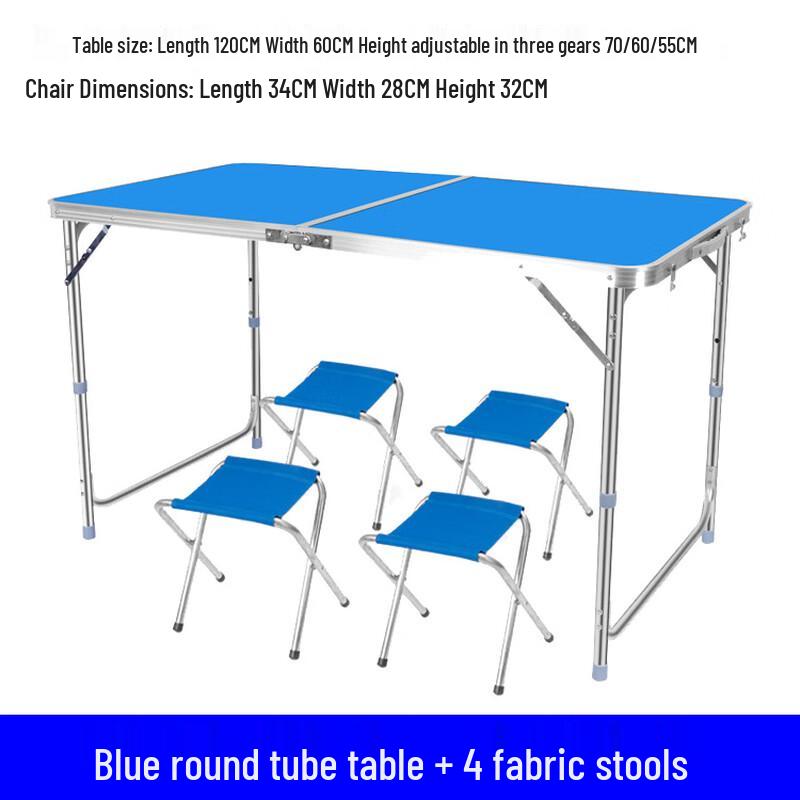 Portable Aluminum Folding Camping Table and 4 Stools Set