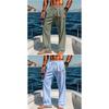 Men Thin Linen Cotton Straight Casual Long Trousers For Daily Beach Wear