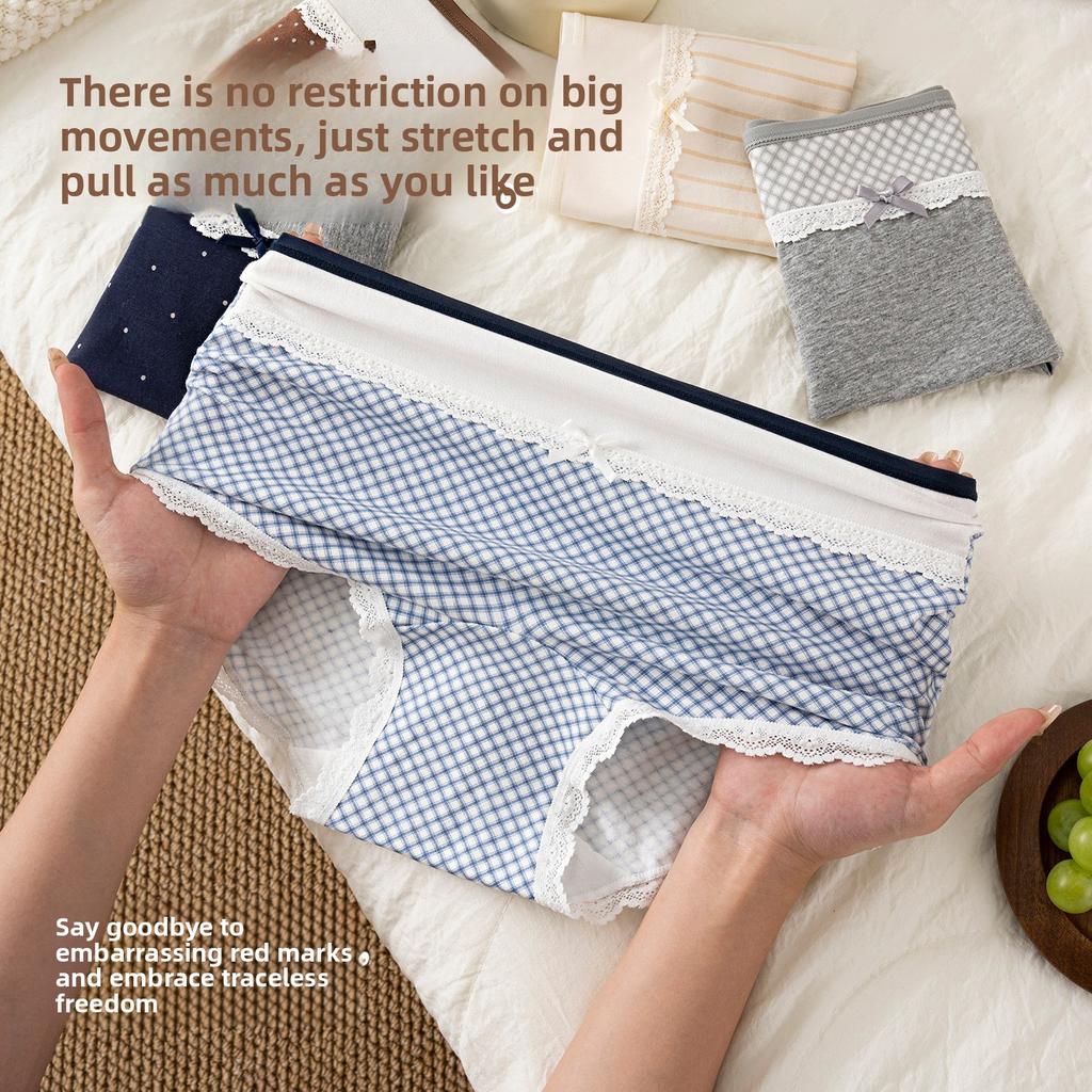 Γυναικείο Ελατηρινό και Φθινοπωρινό Νέο 10A Αντιβακτηριακό Βαμβακερό Εσώρουχο με Βαμβακερό Καβάλο, Χωρίς Ραφές, Διαπνέον