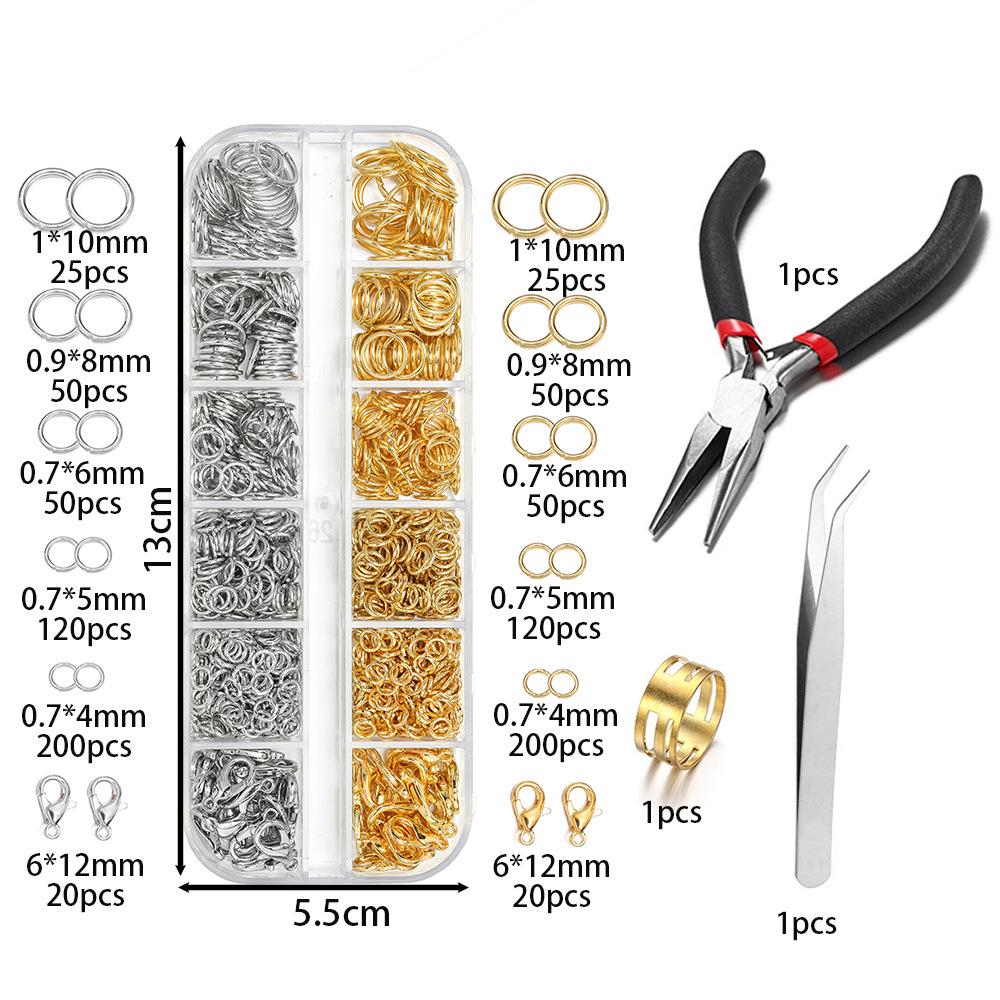 Handgefertigtes DIY Perlenwerkzeug-Set: Hummerverschluss-Zange, Pinzetten und Zubehör