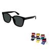 Gucci Acetate Square Sunglasses Unisex Couple Black