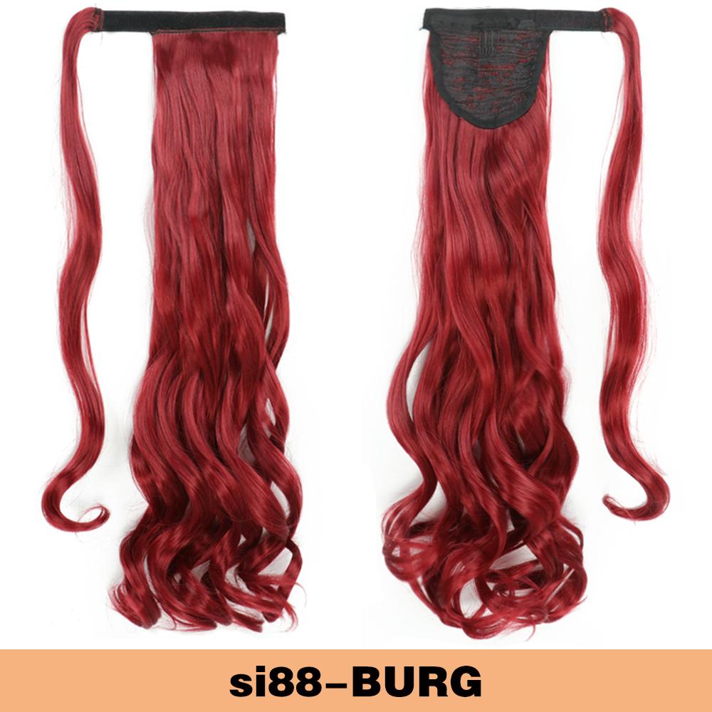 Synthetic Long Wavy Ponytail Extensions Wrap Around Hair Ponytails Wavy Clip In Hairpieces For Women