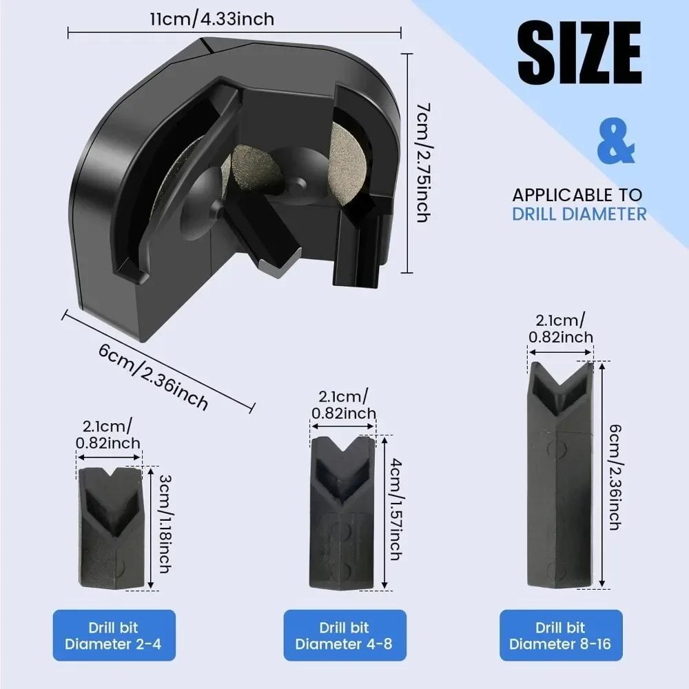 Drill Bit Sharpener Multipurpose Drill Bits Grinding Sharpener, Portable Drill Grinder Grinding Tool, Powered by Electric Drills