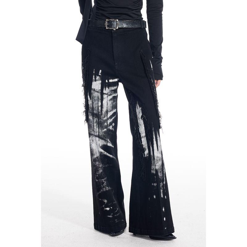 

Thelight Bronzing Loose Summer Wear High Waist Casual Pants Black L