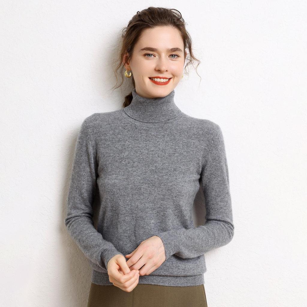 Cashmere High-Neck Loose Knit Sweater - Versatile Autumn/Winter Casual Top