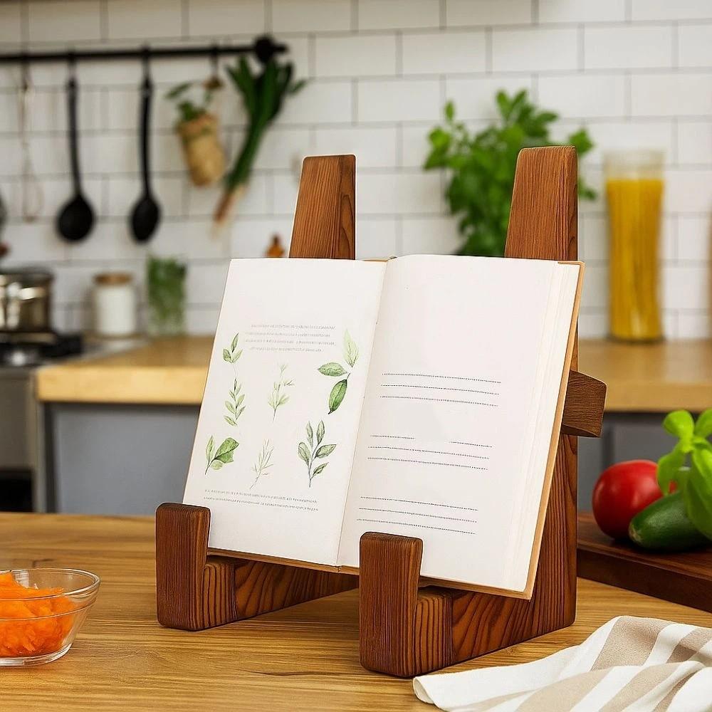Vintage Wooden Cookbook Holder Decorative Recipe Stand Multipurpose Table Easel Book Reading