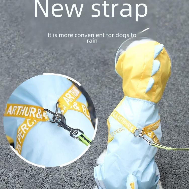 Wasserdichter Hunderegenmantel für kleine bis mittelgroße Rassen – Vierbeiniges Design für regnerische Sommertage. Ideal für Welpen, Teddy und Bichon.