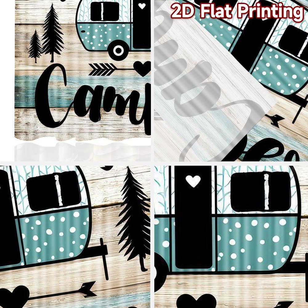 2D flache Fotografie Kulisse Fotografie Kulisse Camping Freude Wohnwagen 100% Polyester Party Dekorationen Verwendung für Geeignet