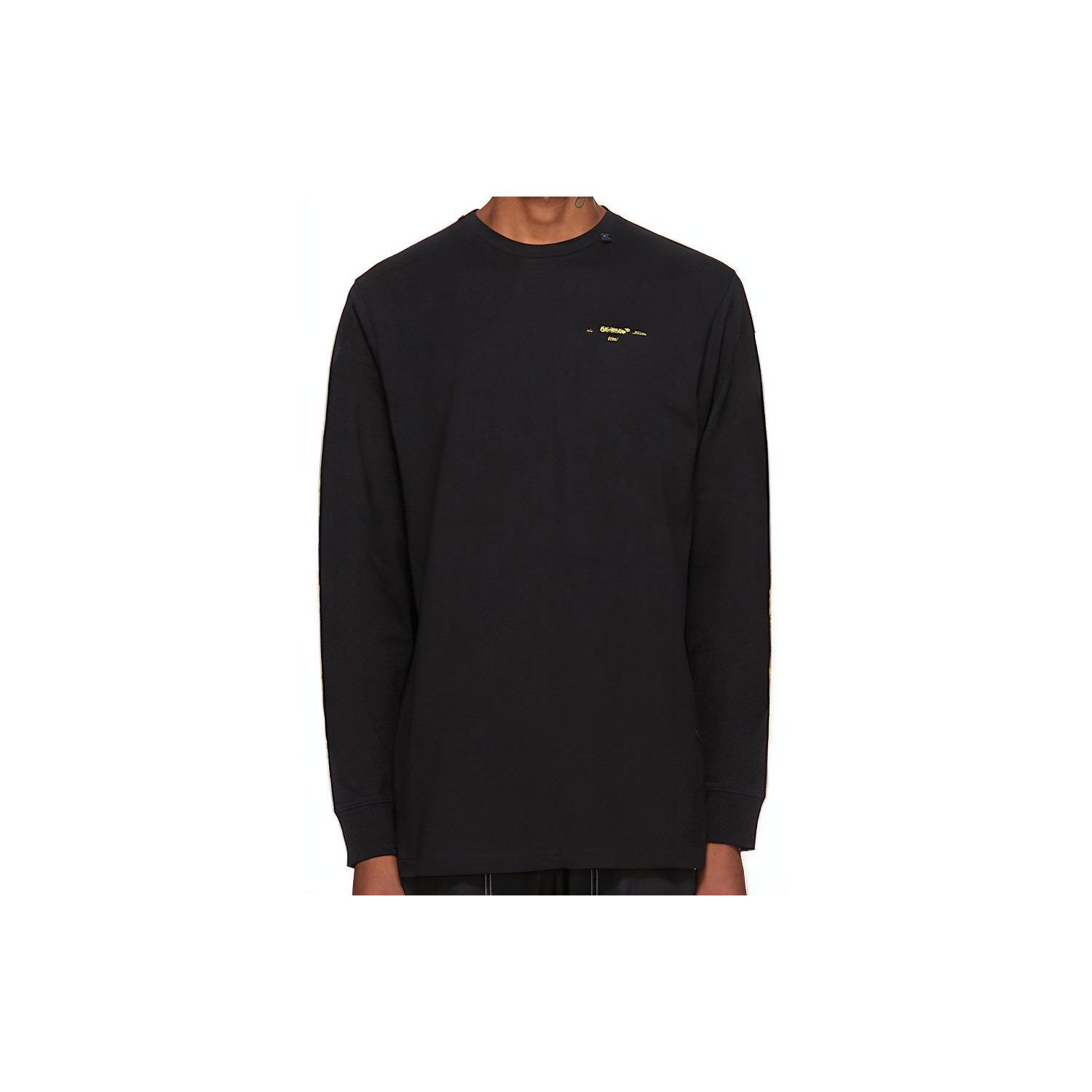 

Off-White Хлопковая футболка с длинным рукавом с логотипом, мужские топы, черные OMAB001F191850101060 XS