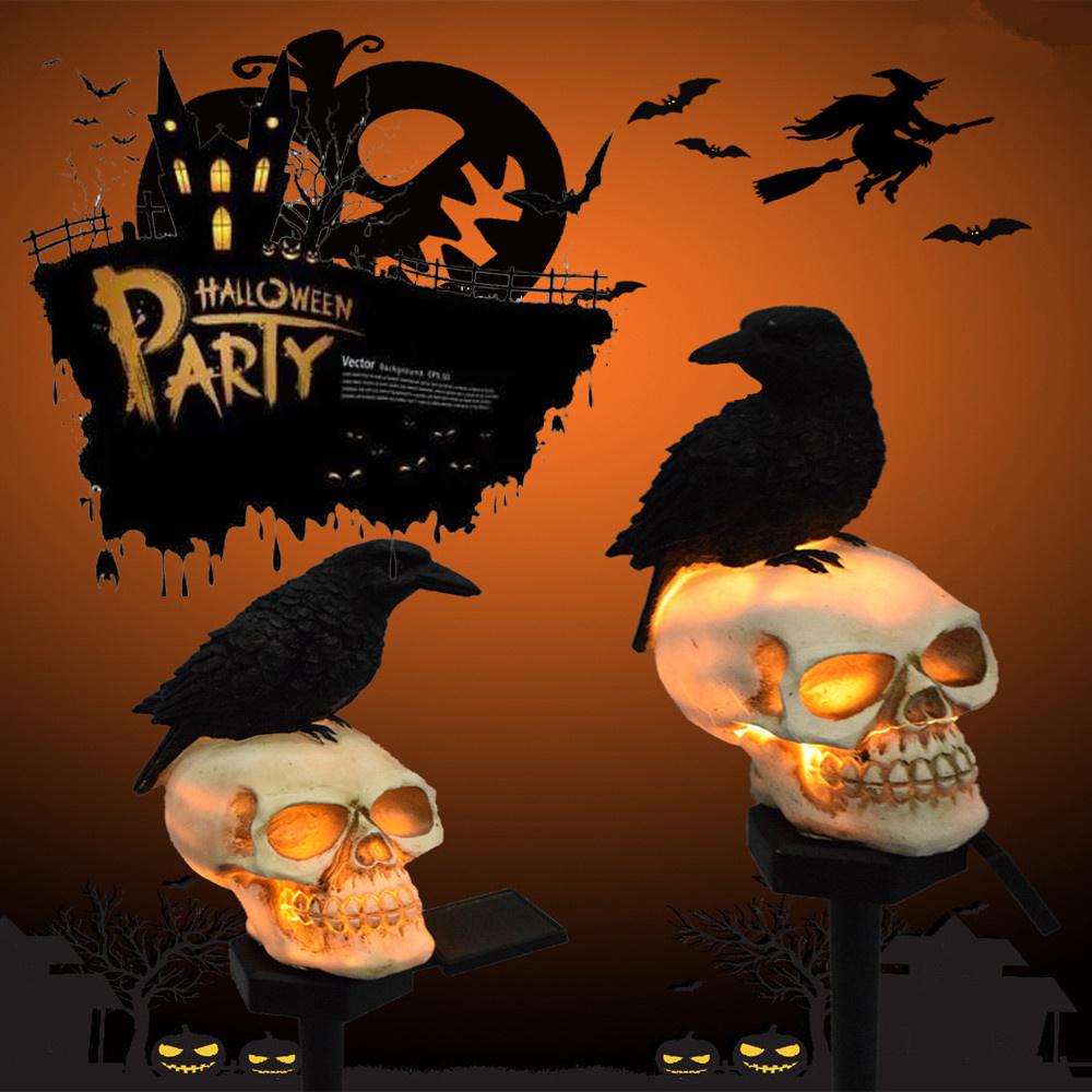2PCS Solar Halloween Outdoor Garden Skeleton Ghost LED Lightt Party Decoration