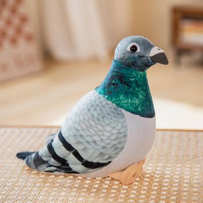 Peluche Pigeon Réaliste de Haute Qualité Douce Réaliste Gris Hill Blanc Pigeons Oiseaux Animaux en Peluche Collection Jouet Modèle Cadeaux