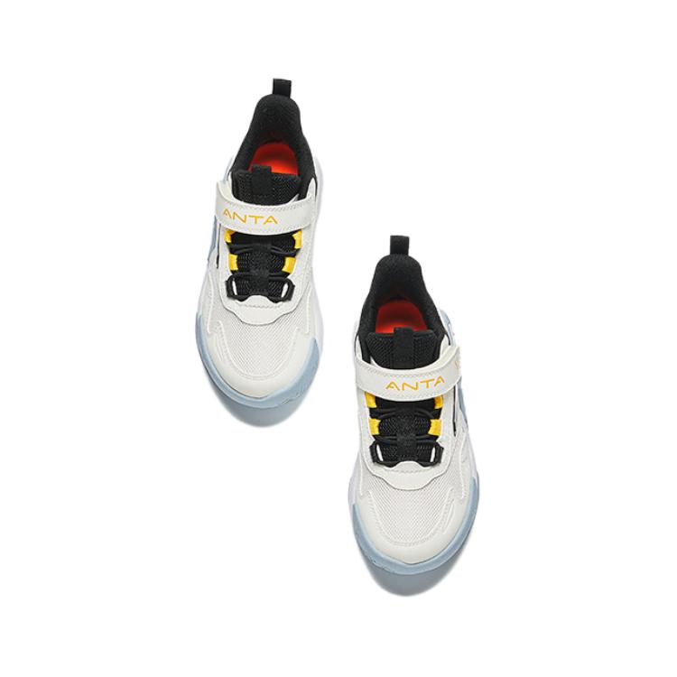 Anta Kids Comfortable Versatile Non-Slip Wear-Resistant Breathable Low-Top Basketball Shoes Kids sneaker White Black A12439902-2