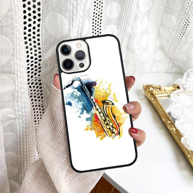 Saxophone Watercolor Art Phone Case For Samsung Galaxy S10 S22 S23 S24 Note 10 20 Lite S20 Plus S21 Ultra Back Cover