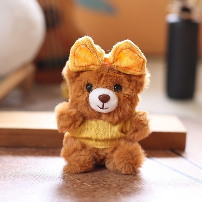 Bear Plush Bowknot Keychain Bag Pendant Animal Doll Toys Keyring Kids Gifts