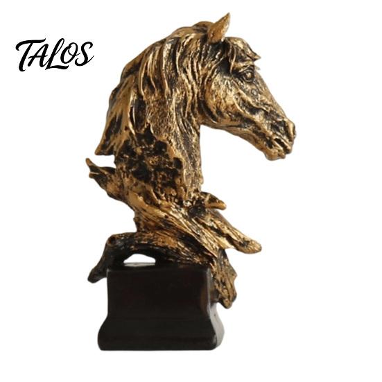 Talos Lion Bust Statue, King of Beasts Figurine, Resin Animal Head Sculpture for Home Office Living Room Decor A