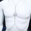 European And American Accessories, Sexy Simple Diamond Chest Chain, One-Piece Flower-Shaped Fashionable Rhinestone Body Chain Women'S Chain