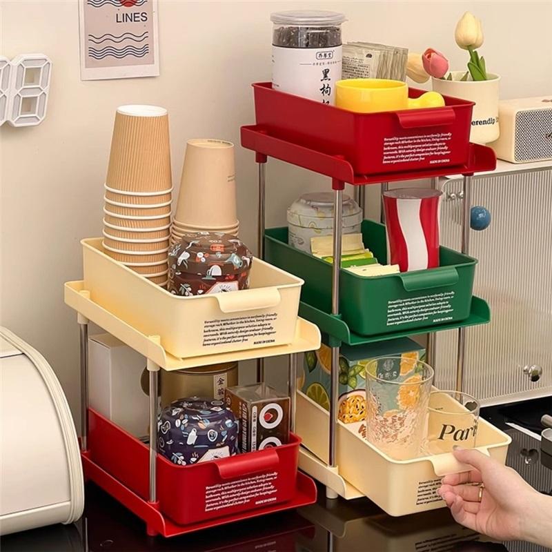 Coffee Corner Desktop Tea Bag Storage Box Drawer Office Tea Room Dining Table Storage Rack Coffee Storage Rack