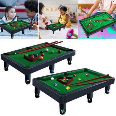 Mini Billard avec 2 Queues et Boules Jeu de Billard Miniature Portable Anti-Stress Éducatif pour Enfants