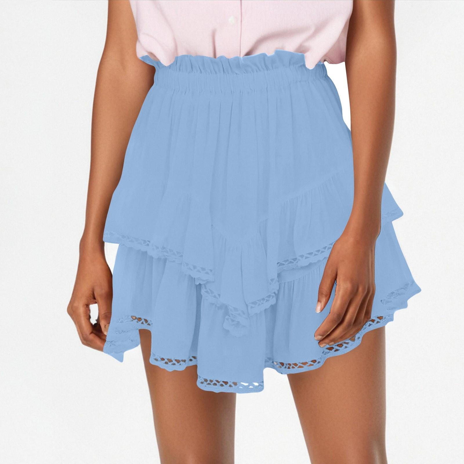 

Women s Casual Bohemian Pleated Skirt High Waisted Golf Tennis Cake Skirt M