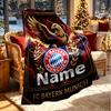 Custom Name Personalized FC Bayern Munich Print Blanket, Home Decor, Bedroom, Sofa, Camping, Couch, Gifts for Birthday Christmas