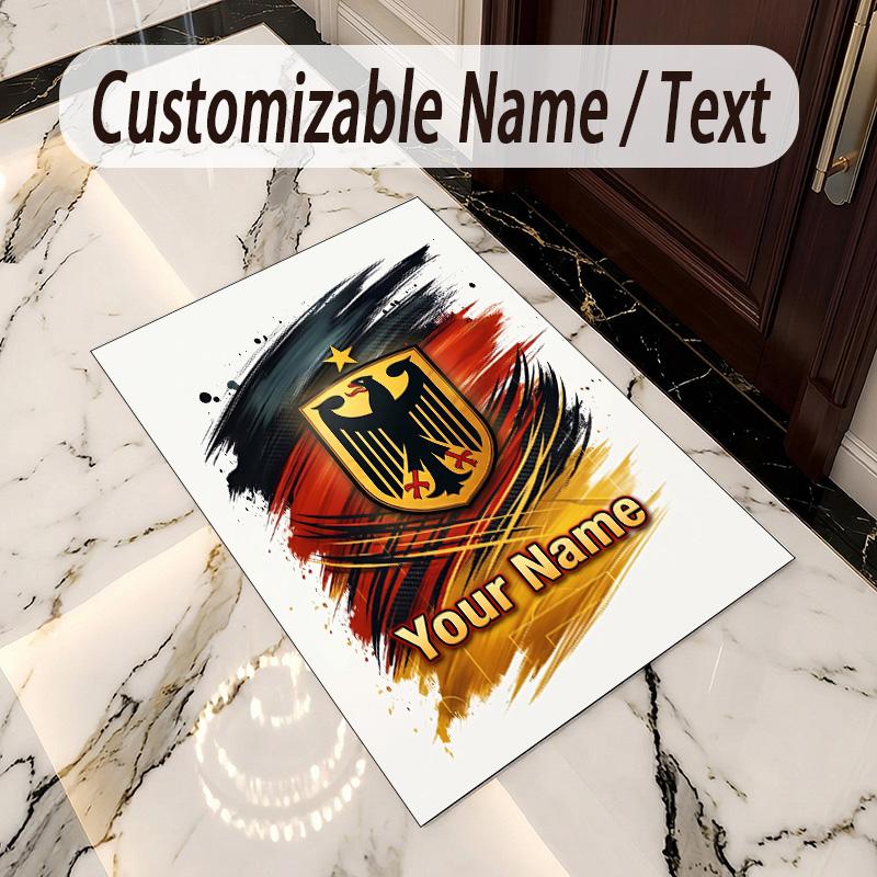 Crystal Velvet Rug Germany national football team Print Custom Name Text Floor Mat Home Decor