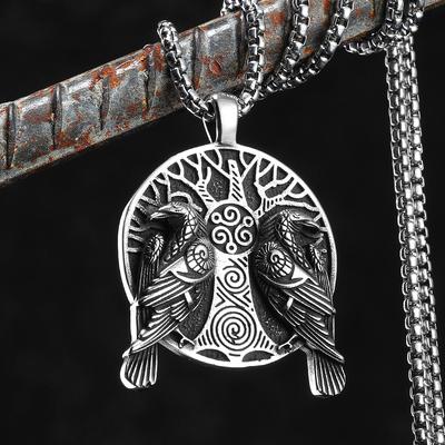 Viking Tree Raven Men Necklaces Stainless Steel Pendant Chain Women Punk Fashion Jewelry New In Accessories Gifts