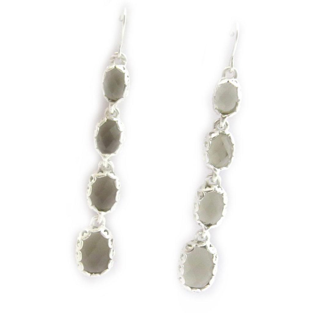 Les Trésors De Lily [E4187] - Boucles 'Cristal Palace' Gris