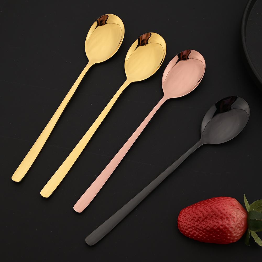 5Set Black Gold Portable Travel Cutlery Set Chopsticks Spoon 304 Stainless Steel Korean Dinnerware Set Luxury Tableware Set