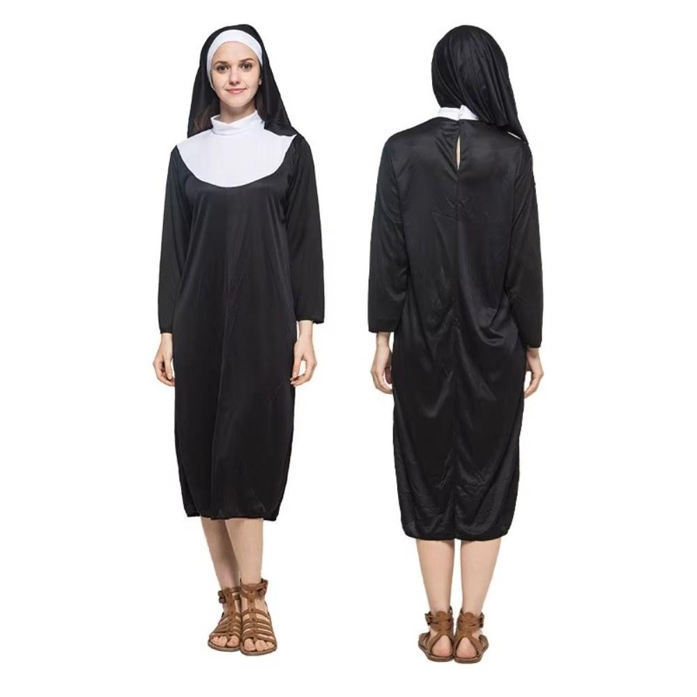 Black Father's Clothing Adult Size Cosplay Costume Gothic Style Nun Costume Cosplay Events