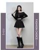 2026 Spring Retro Pleated High-Waisted Suede Skirt - Women's Slimming, Leg-Lengthening Academy Style