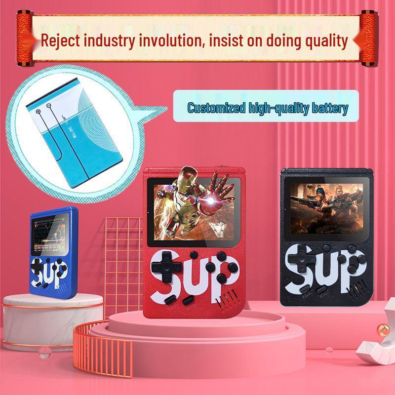 Handheld Retro Game Console SUP: Single/Double Player, 500 Classic Games, Mini, Rechargeable.