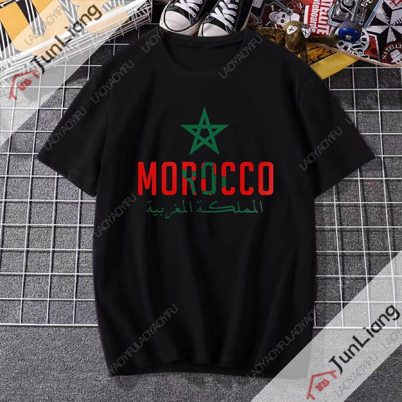 Marokkanisches Flaggenmuster Herren T-Shirt Marokkanisches spirituelles Symbol T-Shirt Herren 2025 Modell atmungsaktives und bequemes Oberteil