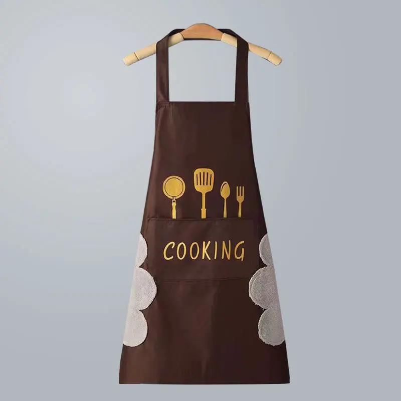 Apron Waterproof Oilproof Cooking Apron Kitchen Work Clothes Home Cooking Cleaning Men and Women Universal Sleeveless Apron