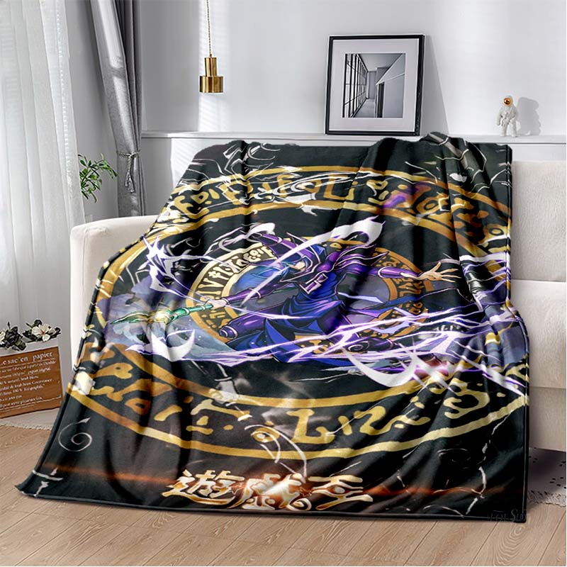 Dark Magician Cartoon Anime Throws Blanket Kids Super Soft Cute Blankt for Travel Couch Picnic Bed Flannel Blanket Birthday Gift