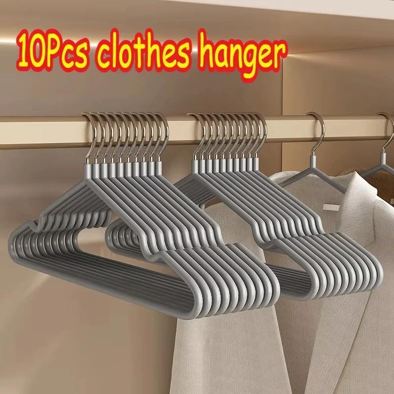 10pcs Metal Traceless No-slip Clothes Hangers Durable Strong Clothes Racks Household Space Saver Organization Bedroom